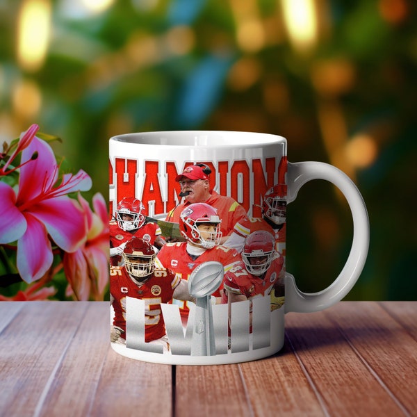 Kansas City Mug Wrap Designs, Football Champions PNG file Digital Download, 11oz & 15oz Mug Sublimation Designs, Football Mug Wrap Png.