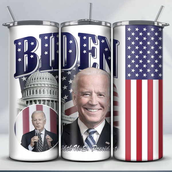 Joe Biden Tumbler Wrap JPG Design, President Day JPG, US Election 2024, 20oz & 30oz Skinny Tumbler Sublimation, Instant Download Files