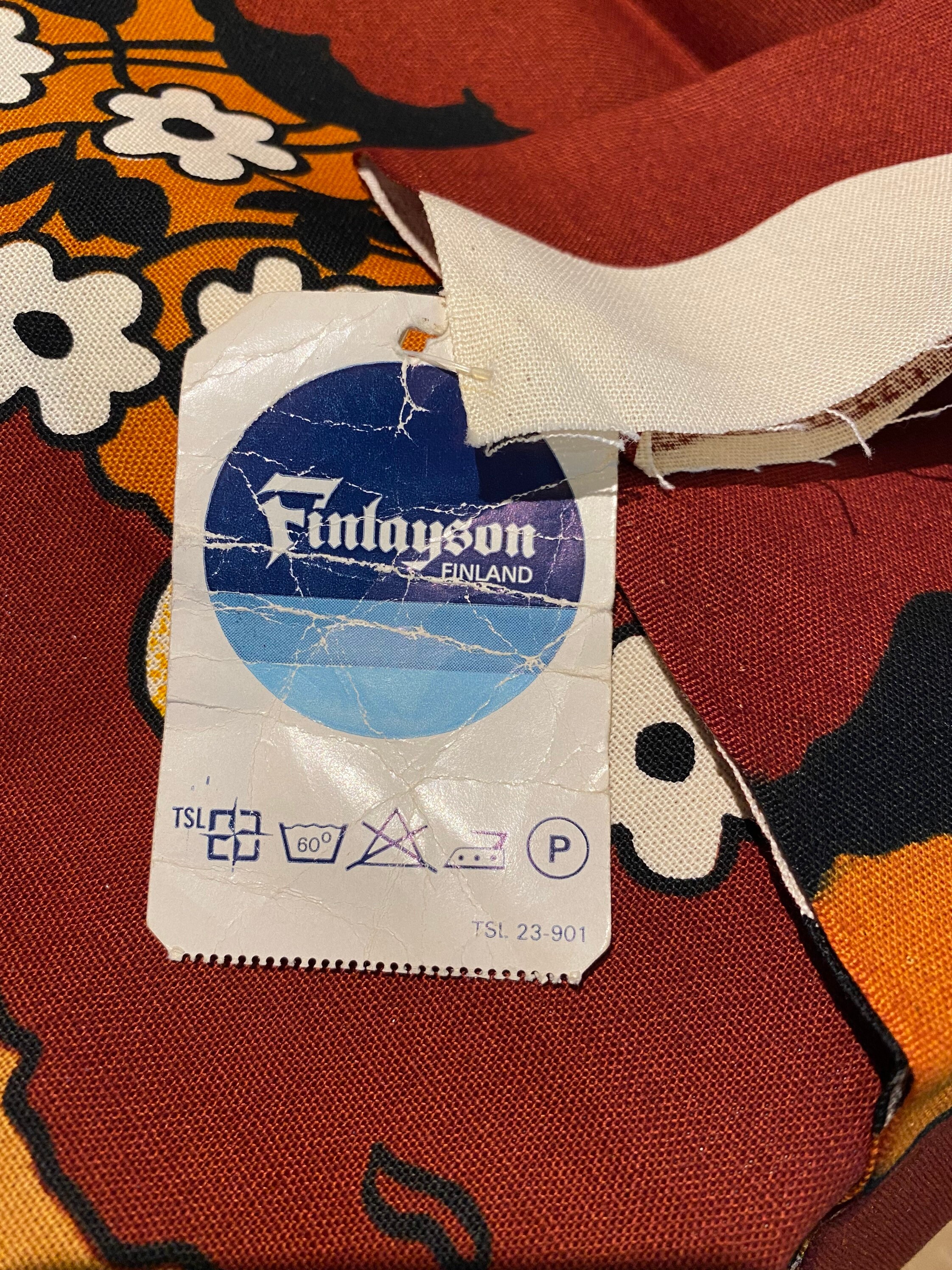 70s Finlayson Fabric, Scandinavian Textiles, Pop Art Decor, Nature