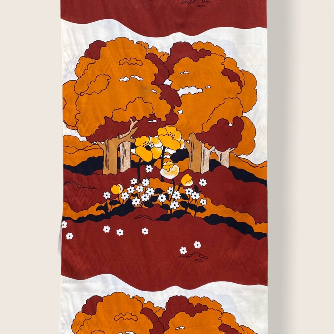 70s Finlayson Fabric, Scandinavian Textiles, Pop Art Decor, Nature