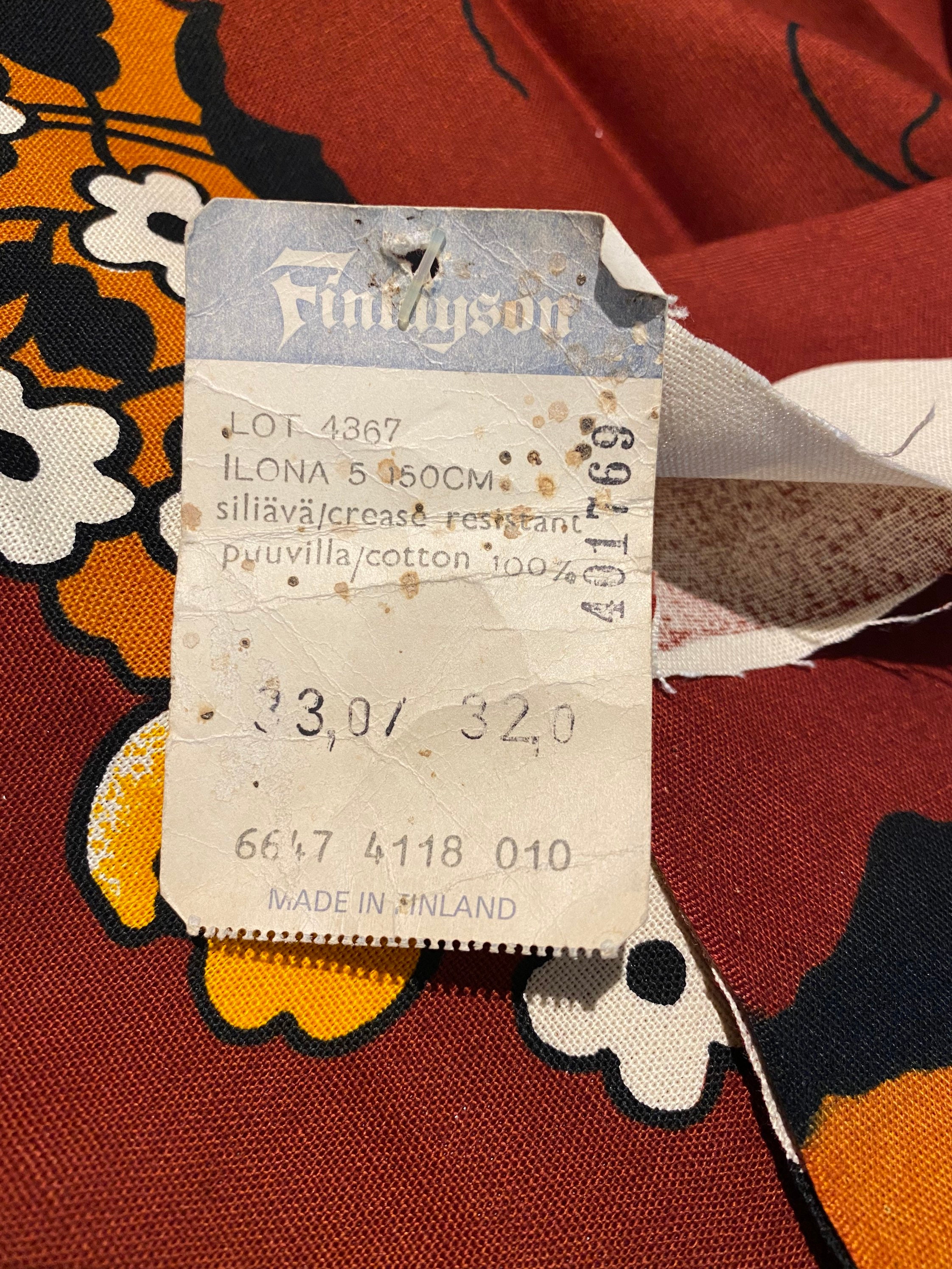 70s Finlayson Fabric, Scandinavian Textiles, Pop Art Decor, Nature