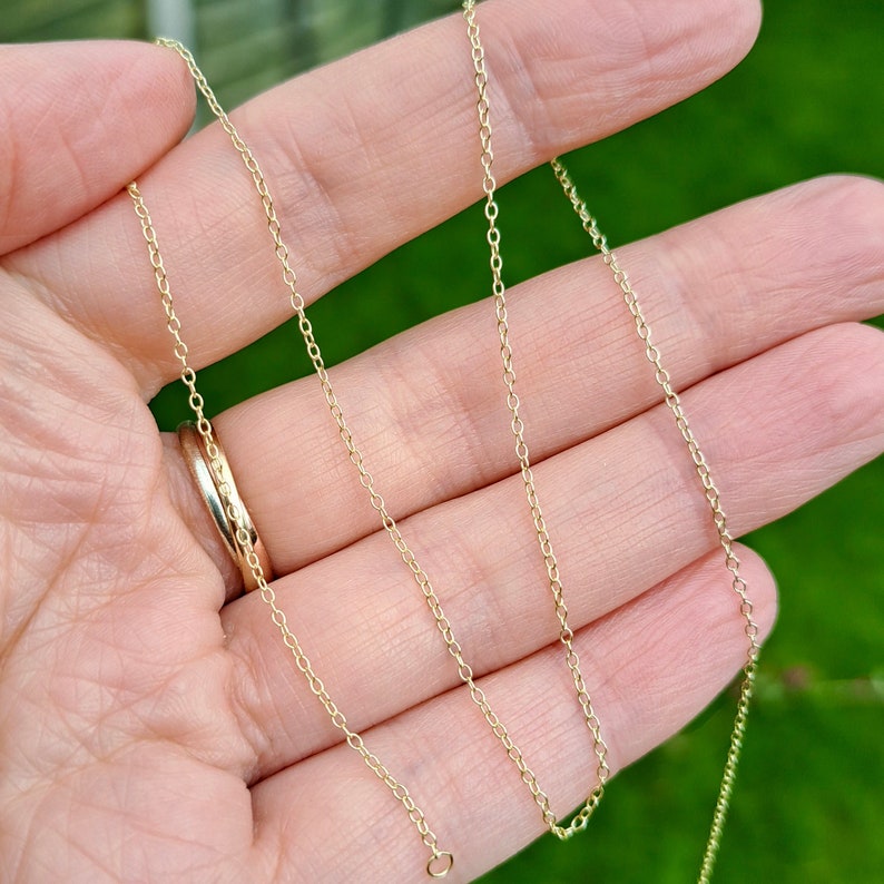Delicate 9ct Gold Chain, Trace Chain Necklace, 1.2mm wide image 4