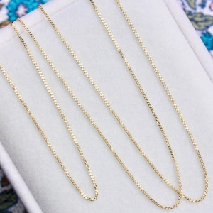 9ct Gold Micro Curb Chain Necklace, 0.7mm