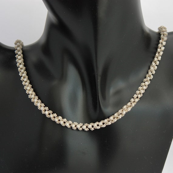 Victorian Silver Cannetille Necklace, Antique Etru