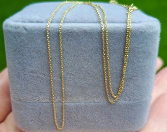 Solid 9ct Yellow Gold Fine Belcher Chain Necklace, 0.8mm, 16 18 20 22 Inches