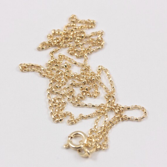 Solid 9ct Gold Diamond Cut Belcher Chain Necklace 1mm 16 18 20 22 inches