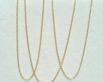 Feine Erbskette, 9 Karat Gold, 0.8 mm