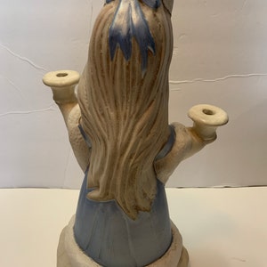 Fantastc Par of Carolers Chrstmas Boy and Grl Ceramc Candle Holders Md Century Nce Detal