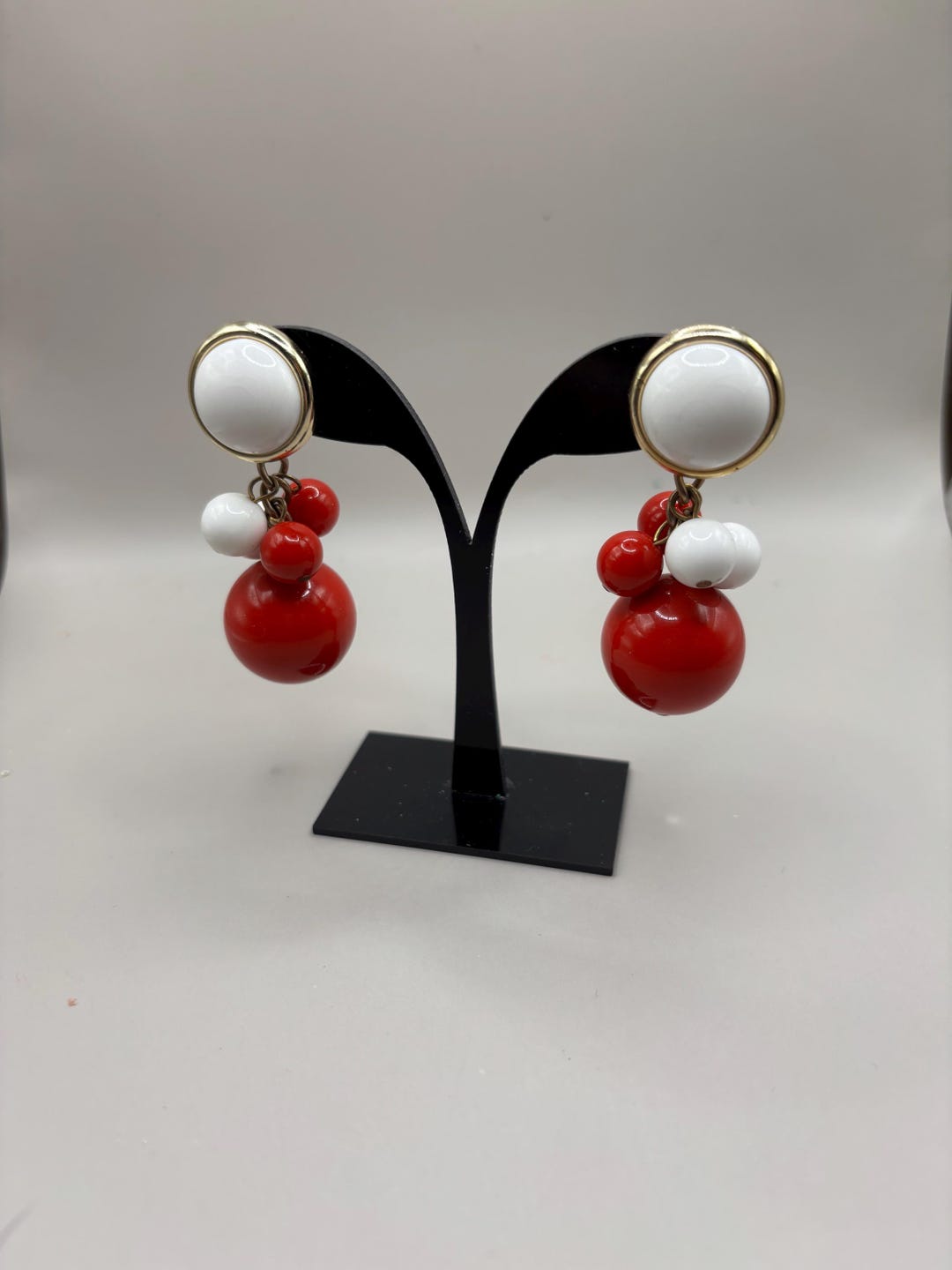 Red Dangle 1980s Red Dangle Earrings: Bold Retro Statement Jewelry - Etsy