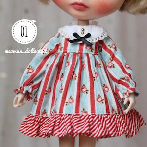 Long-sleeve cute dress for dolls (various style options)