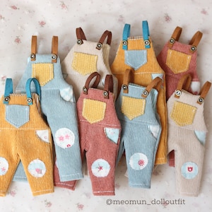 A set of colorful overall with t-shirt for doll