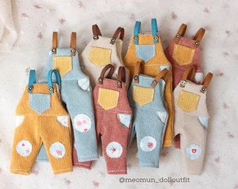 A set of colorful overall with t-shirt for doll