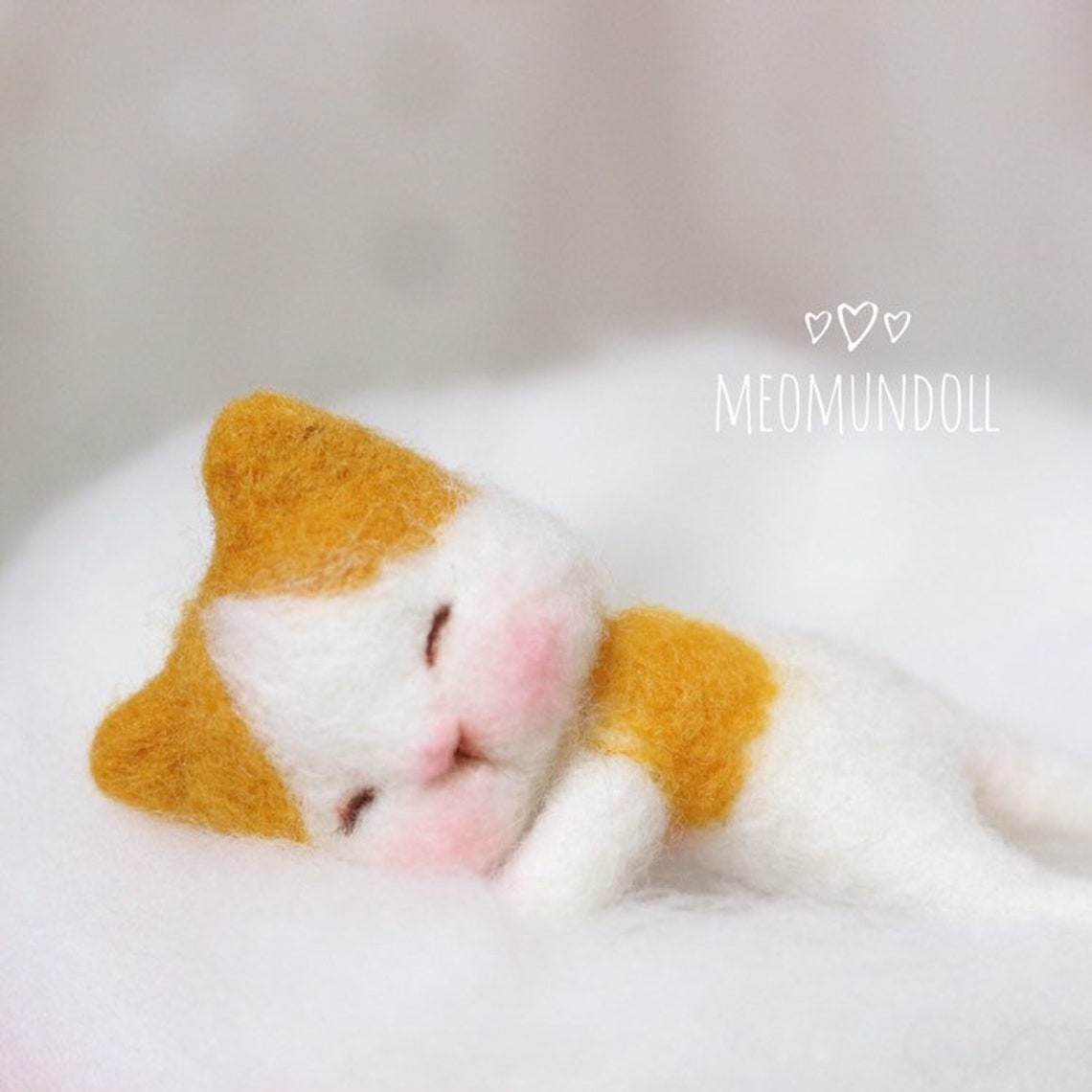 Miniature sleeping cat doll accessories Blythe's friend Etsy