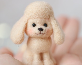 Mini poodle, needle felted dog, poodle collection