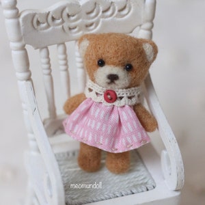 Miniature pink teddy bear