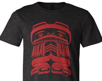 Tlingit Kushtaka (Land-otter Man) T-Shirt | Native American Clothing by Alaska Native Artist Nick Alan Foote