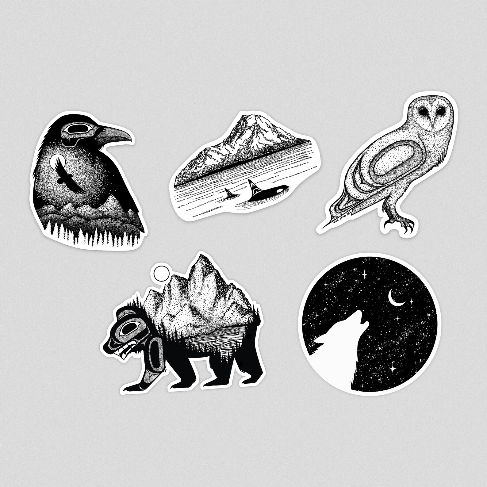 Pacific Northwest Animal Vinyl Sticker Set Laptop Stickers Etsy