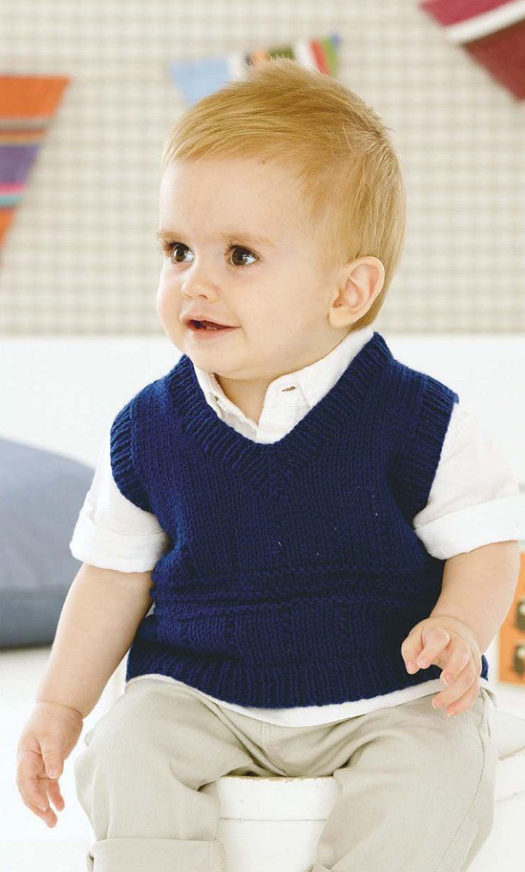Bébé Garçons Filles Imprimé Lattique Pull en Tricot Chaud sans Manches Bébé Garçons Filles Imprimé Lattique Pull en Tricot Chaud sans Manches