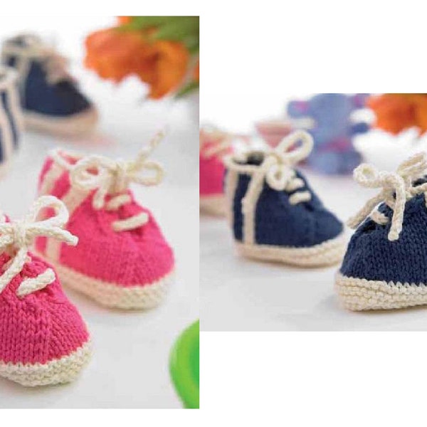 Baby knitting pattern pdf Baby trainers baby booties DK download