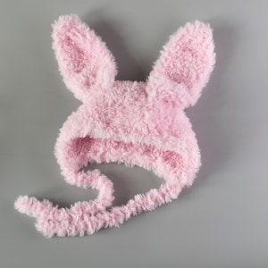Hand Knitted Faux Fur Baby Bunny Bonnet Winter Hat for baby Made To Order