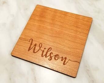 Personalized Coasters, Engraved Coasters, Wood Coasters, Wedding Coasters, Custom Coasters