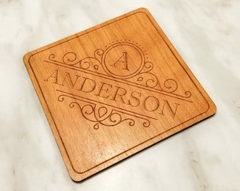 Personalized Coasters, Engraved Coasters, Wood Coasters, Wedding Coasters, Custom Coasters