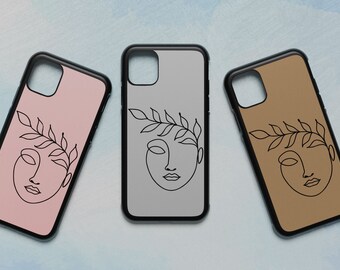 Line Art Face Phone Case iPhone and Samsung