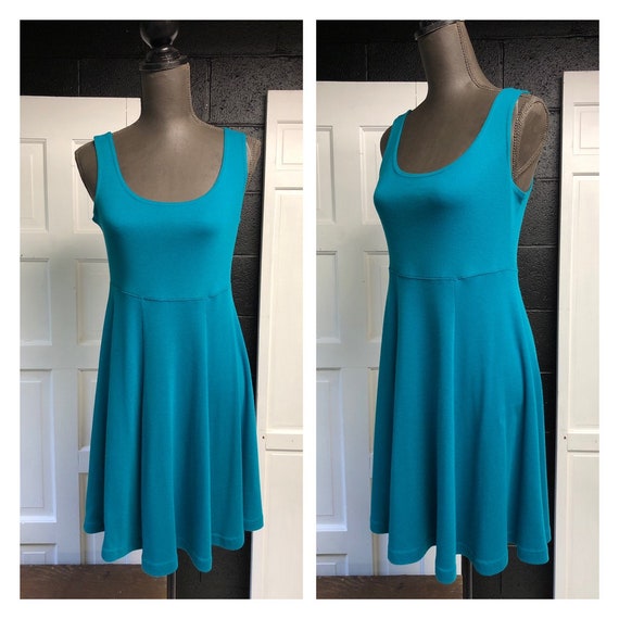 teal skater dress