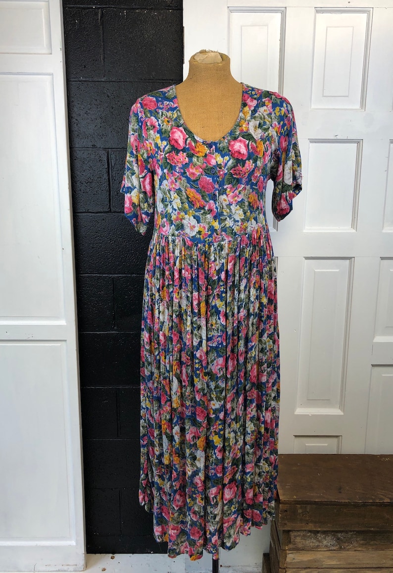 Made in India Dress Floral Print 1990s Casual Dress