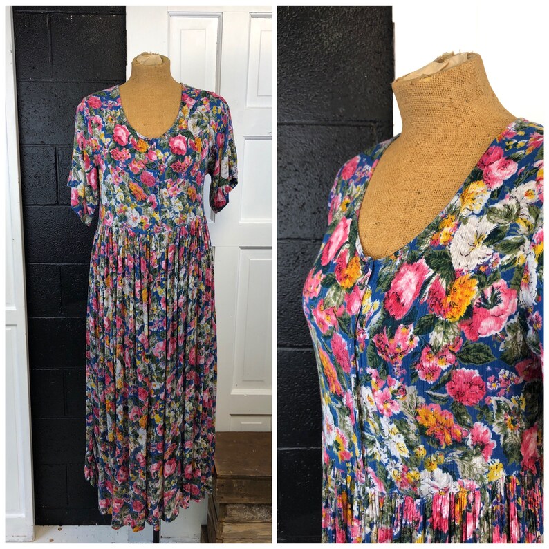 Made in India Dress Floral Print 1990s Casual Dress