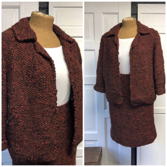 Two Piece Wool Suit Knit Suit Chunky Knit