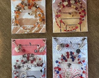 Sports Charm Bracelet - Browns Cavs Buckeyes Guardians