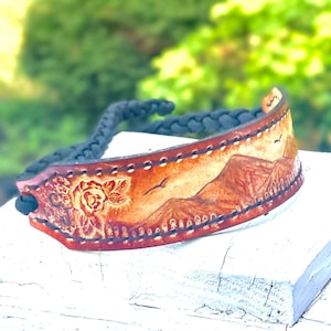 Bow, archery, leather wrist strap, handmade