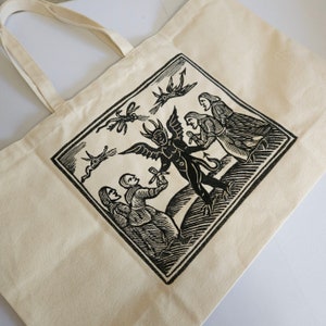 A History of Witches and Wizards - Embroidered Tote Bag - Witchy, Occult, Gothic, Spooky