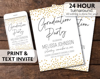 Graduation Party Invitation | Print, Text or Email Invite | Class of 2023