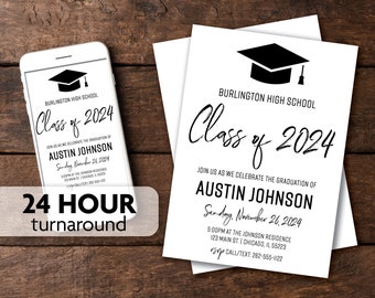 Graduation Party Invitation | Print, Text or Email Invite | Class of 2024