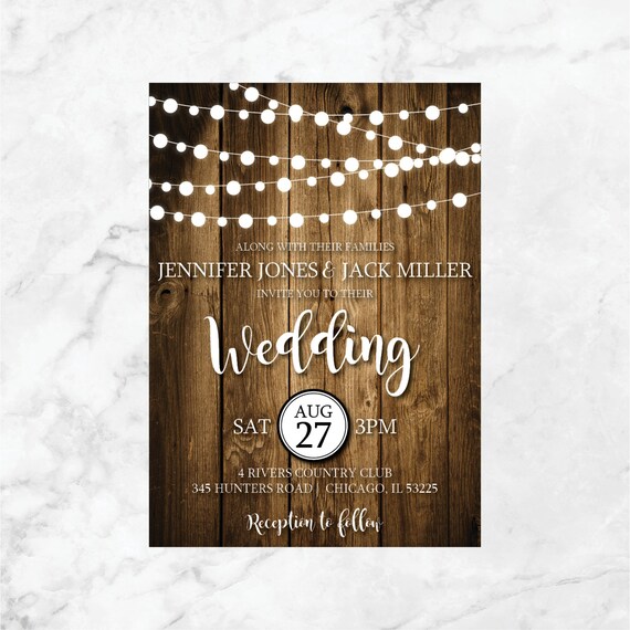 Rustic Wedding Invitation Barn Wedding Invitations Country Etsy
