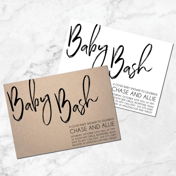 Baby Bash Shower Invitation Diaper Raffle Book Card Etsy 日本