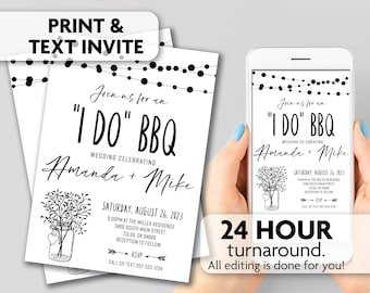 I Do BBQ Wedding Invitation | Print, Text or Email Invite