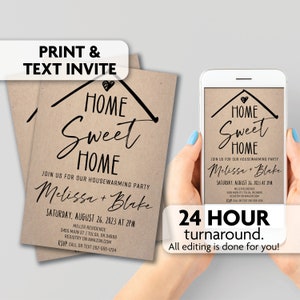 Home Sweet Home | Housewarming Invitation | Print, Text or Email Invite