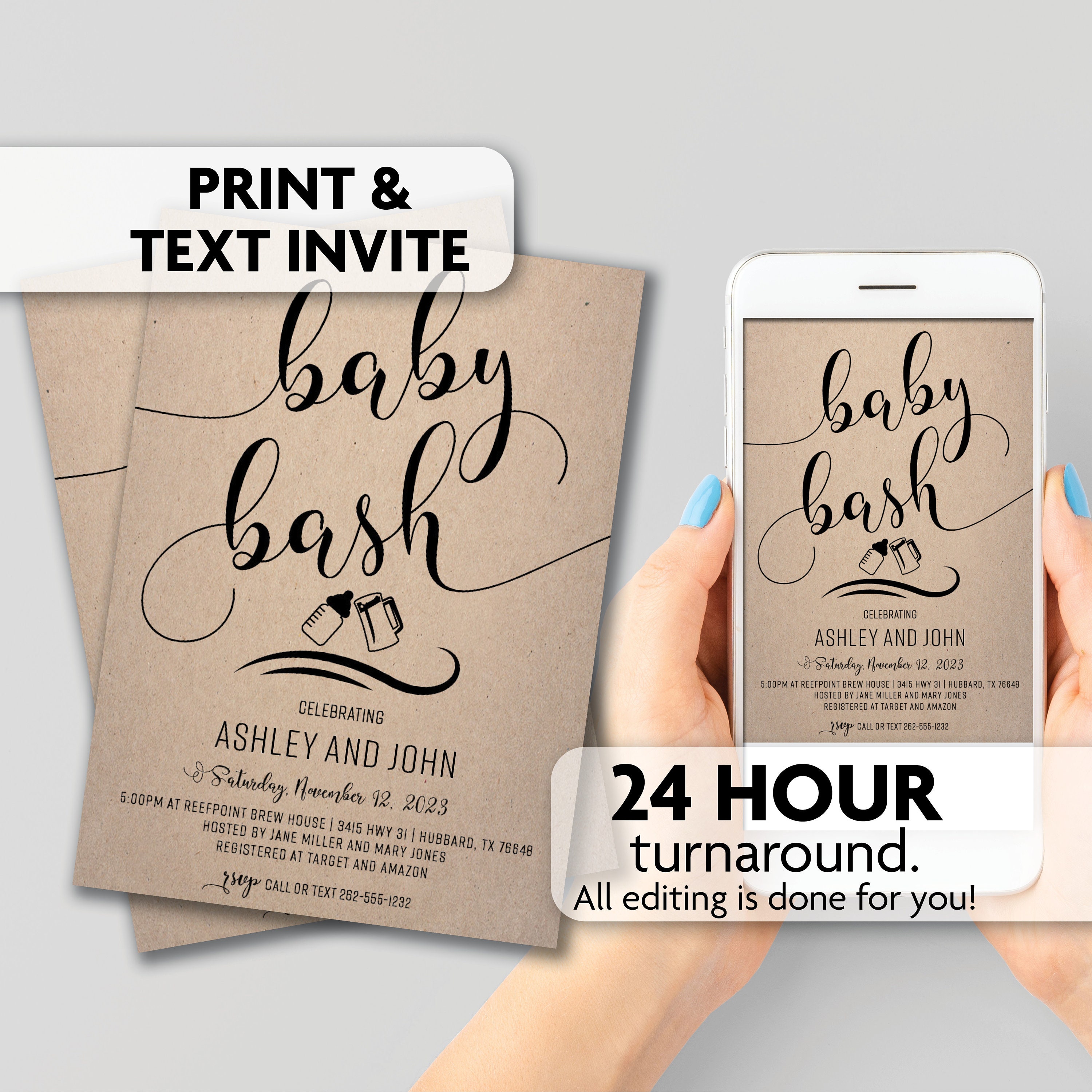 Baby Bash Shower Invites | Print, Text or Email Invite