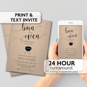 Bun in the Oven Baby Shower Invitation | Baby-Q | Print, Text or Email Invite