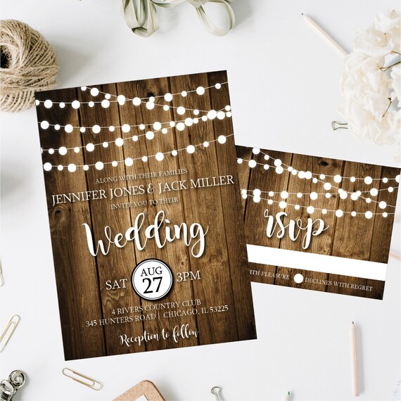 Rustic Wedding Invitation Barn Wedding Invitations Country Etsy