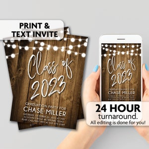 Graduation Party Invitation | Print, Text or Email Invite | Class of 2023