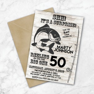Invitation D Anniversaire De Peche En Anglais Seulement Etsy