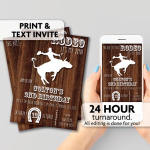 Cowboy Birthday Invitation | Ain't My First Rodeo | ANY Age | Print, Text or Email Invite