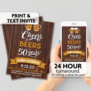 Cheers & Beers Birthday Invitation | ANY Age | Print, Text or Email Invite