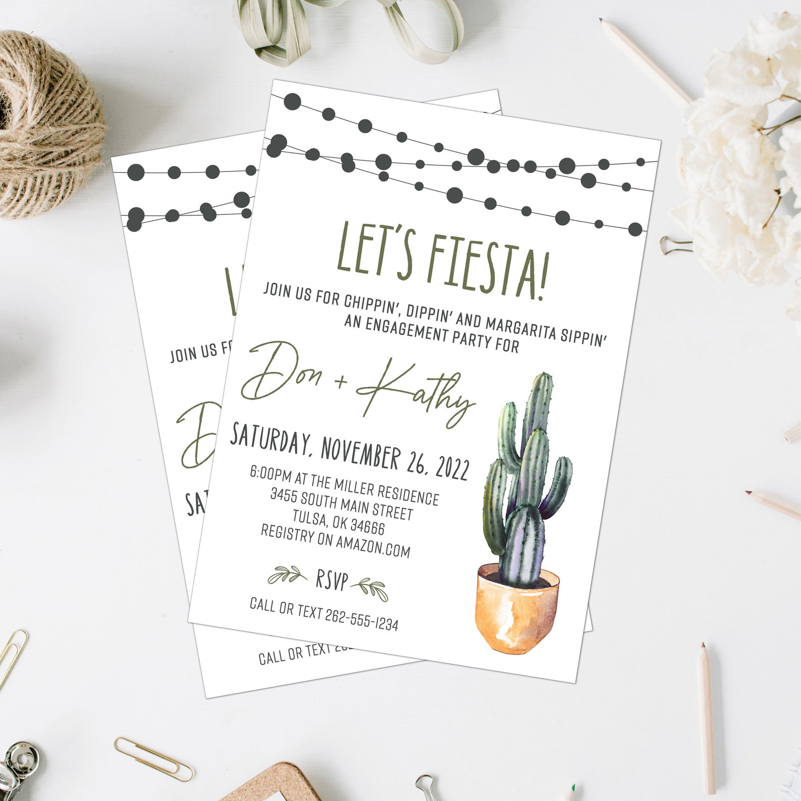 Let's Fiesta Engagement Party Invitations Etsy