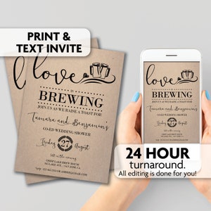 Love is Brewing Shower Invitations | Print, Text or Email Invite