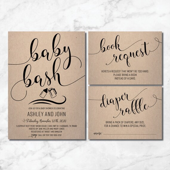 Dinvitation A La Baby Bash Shower De Tombola De Couches Etsy France